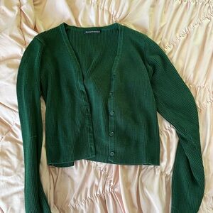 Brandy Melville Green Cardigan Sweater Classic Knit